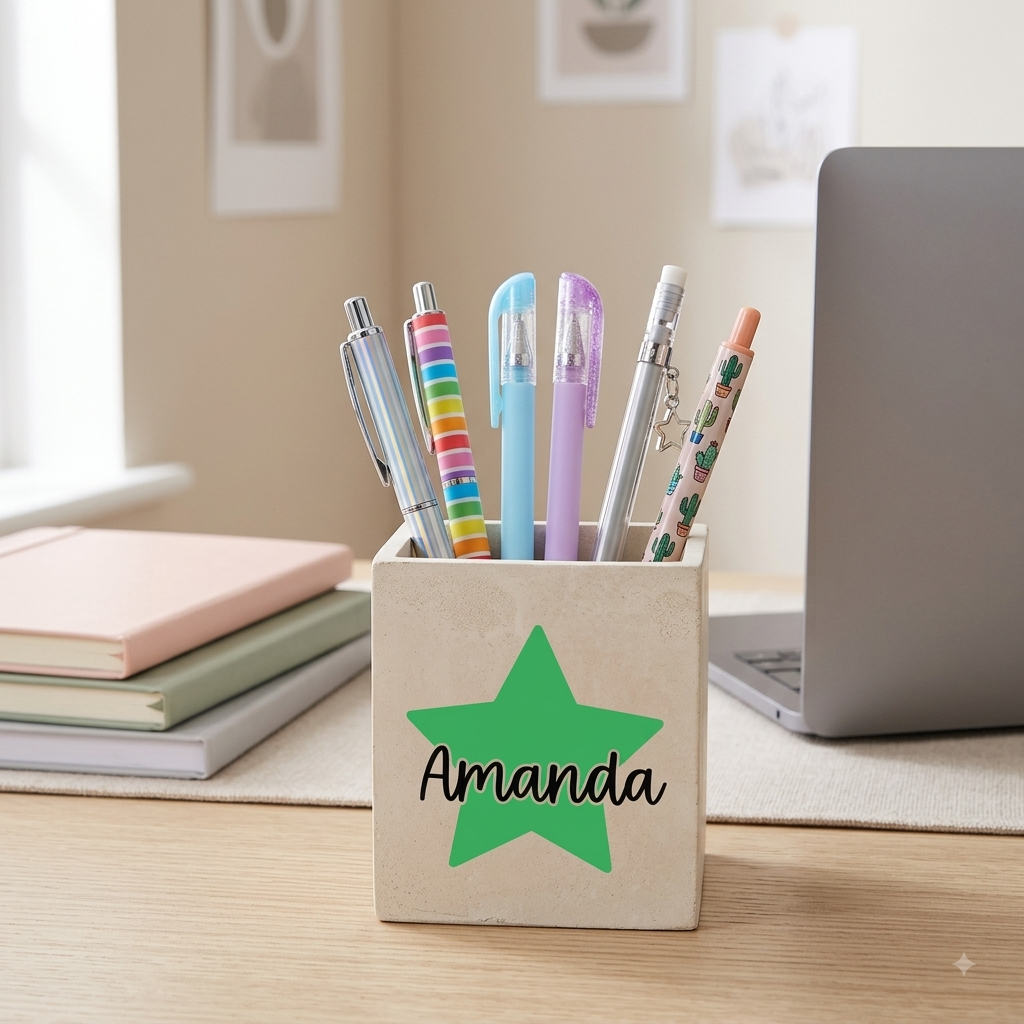 Porta lápices personalizado estrella