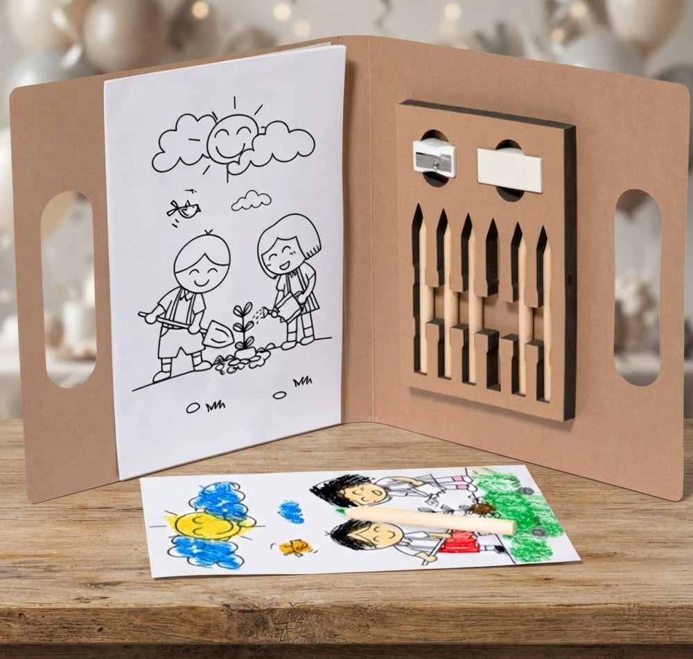 Carpeta dibujos + lapiceros eventos