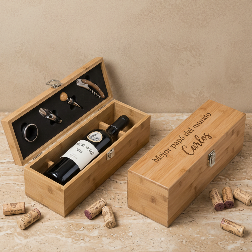 Set / caja con accesorios para vino