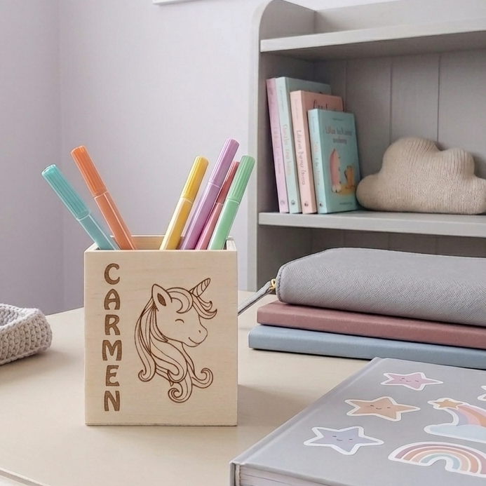Porta lápices personalizado unicornio