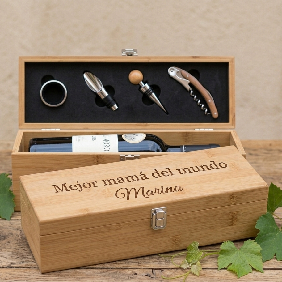 Set / caja con accesorios para vino