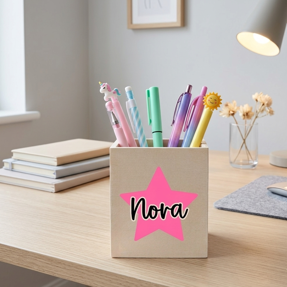 Porta lápices personalizado estrella