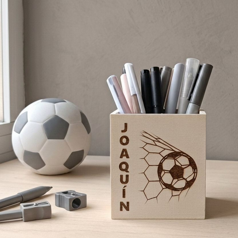 Porta lápices personalizado futbol