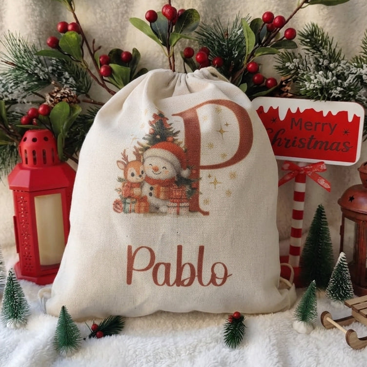 Saco navideño inicial muñecos