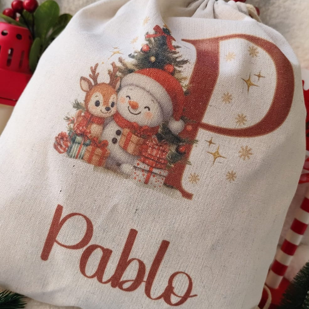 Saco navideño inicial muñecos
