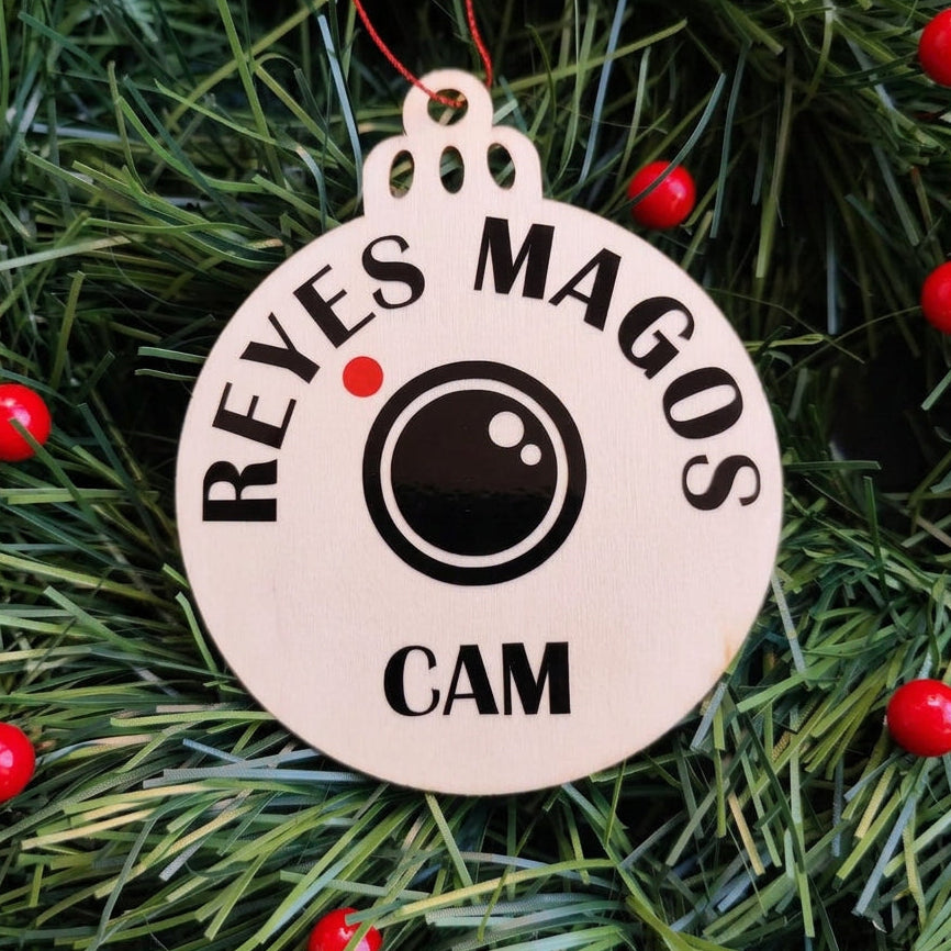 Cámara Navidad madera