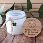 Vela aromática personalizada suerte