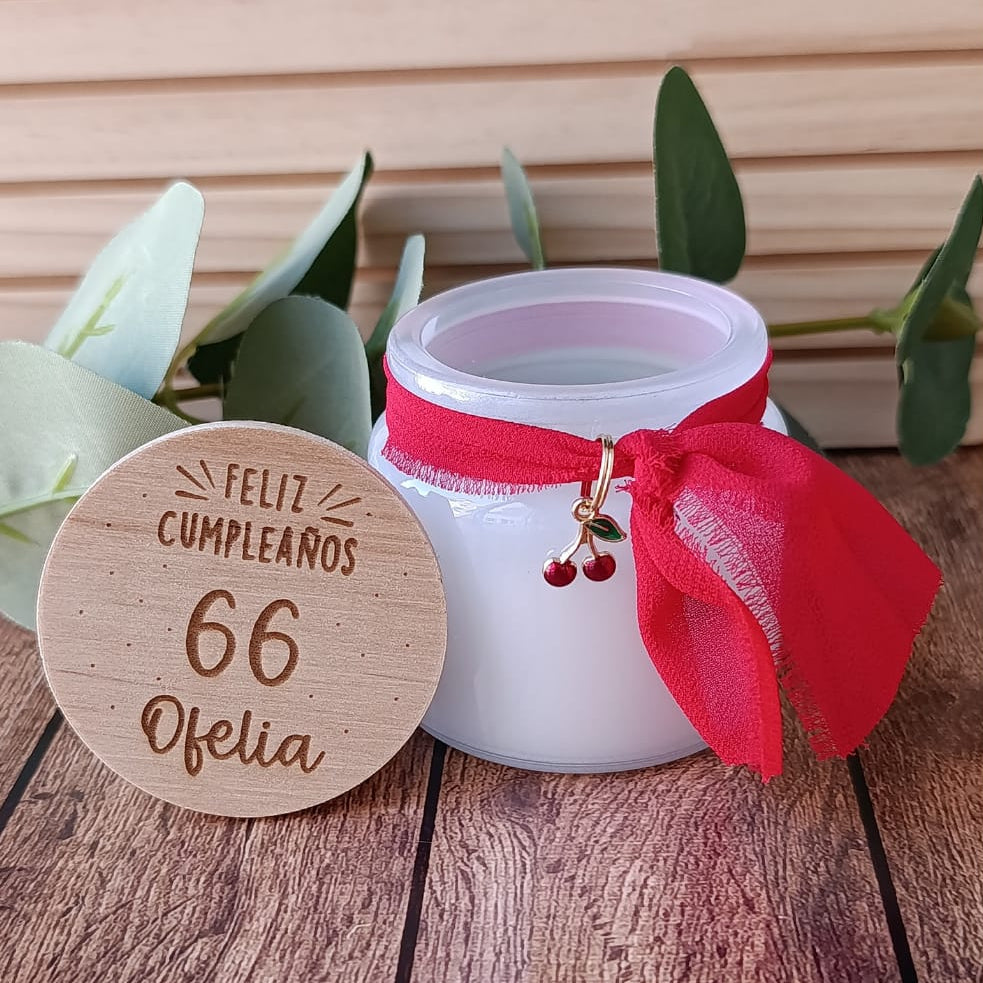 Vela aromática personalizada cumpleaños