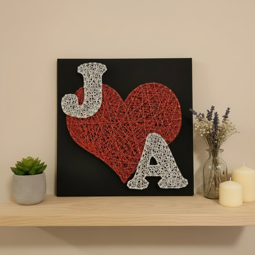 Hilorama corazón con iniciales