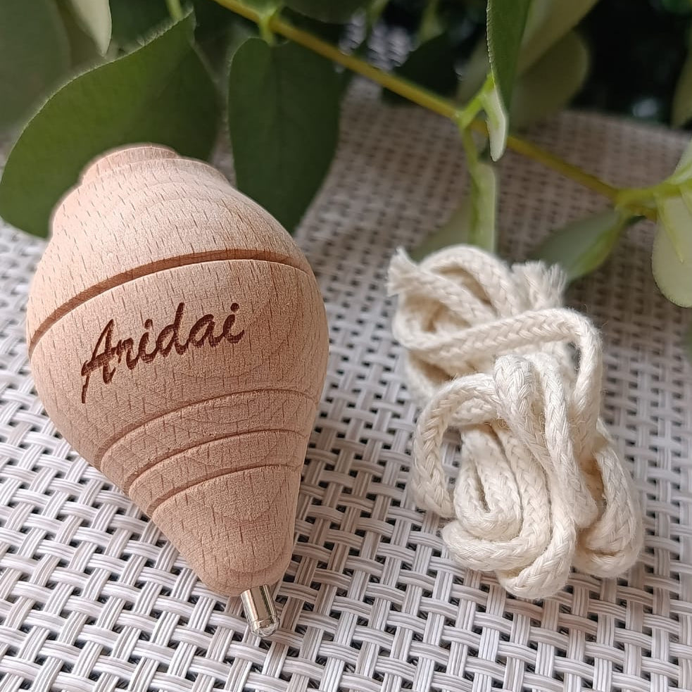 Peonza madera personalizada