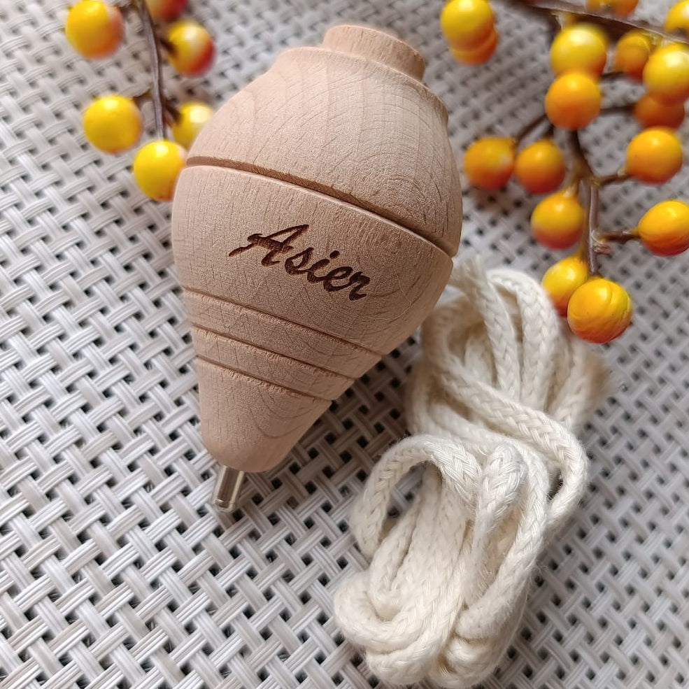 Peonza madera personalizada