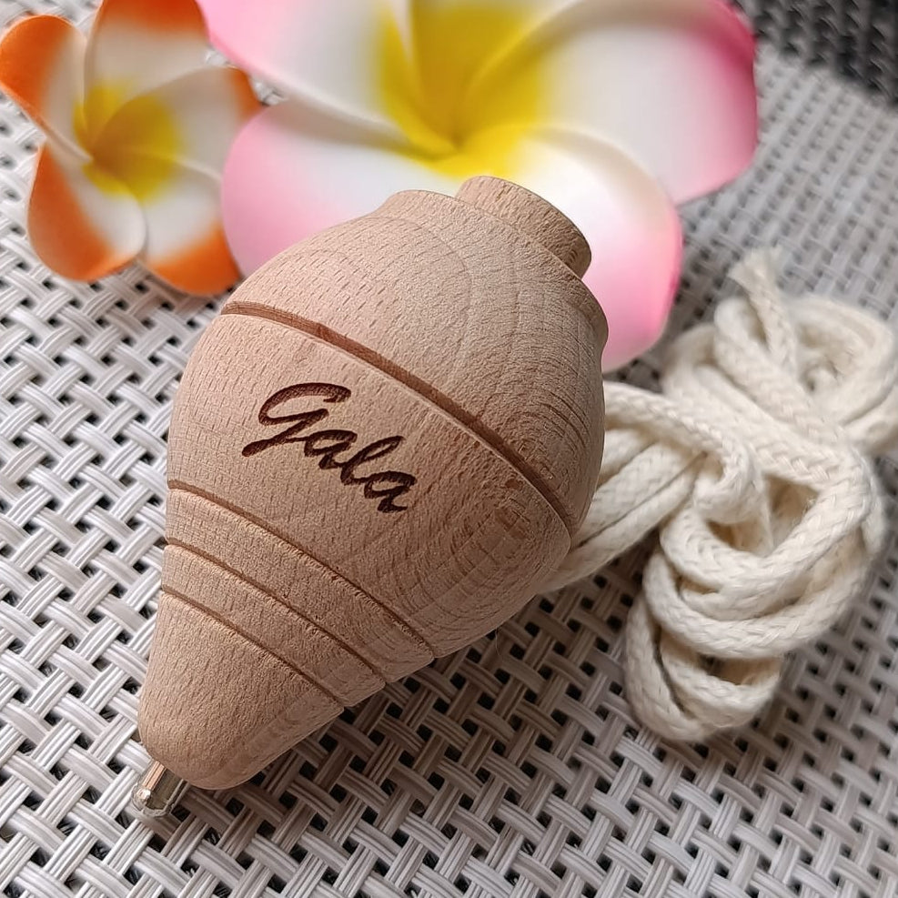 Peonza madera personalizada