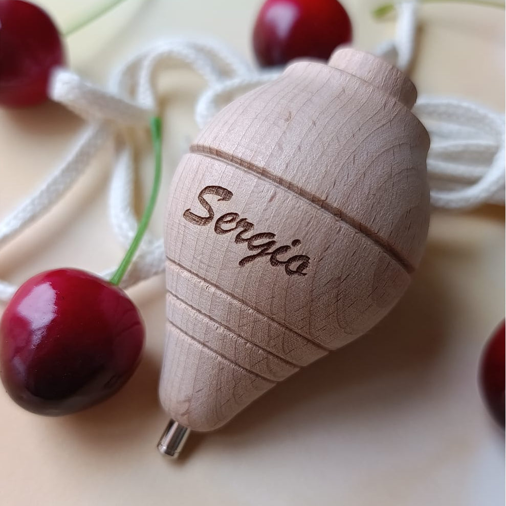 Peonza madera personalizada