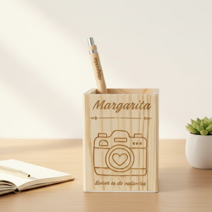 Porta lápices personalizado pino.