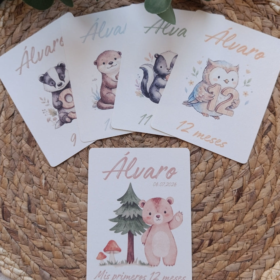 Tarjetas 12 meses bebé