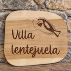 Madera teca grabada evento